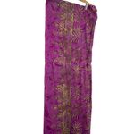 Boutique Swim wrap shawl 100% Rayon tie dyed rose with lime green palm tree print . Photo 4