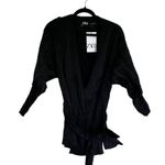 ZARA NWT PLEATED TIED BLAZER BLACK SMALL BLOGGERS FAV Photo 10
