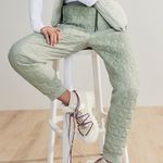 Athleta Like New Solstice Quilted Front Joggers Fern Green Size 12 Retail $129 Photo 3