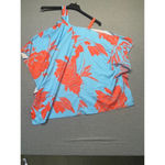 SheIn Women Tops XL Blue Orange Floral Photo 5
