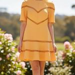 Finders Keepers  Lattice Mini Dress Marigold Size Small NWT Photo 0