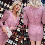 Bailey44 NWT $238 Bailey 44 Juniper Pink Ruffle Polka Surplice Neck Dot-Print Dress 4 Photo 1