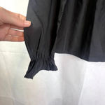 Bleuh Ciel Black Embroidered Ruffle Detail Peplum Long Sleeve Blouse Size Small Photo 4