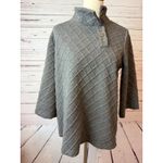 Soft Surroundings  Knit Sweater Medium Textured Poncho Chunky 2CJ97 Tunic Shirt Photo 5
