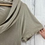 Converse  SMALL Cream Khaki Cowl Neck Knit Top Short Sleeve Blouse Photo 3