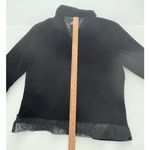 Silkland Velvet Jacket Top Womens 12 Black Lace Beads Party Whimsigoth Vtg Photo 4