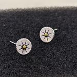 8mm Sun Stud Earrings for Men Women Streetwear Punk Hip Hop Unisex Earrings Silver Photo 3