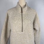 Sherpa Fleece Quarter Zip Pullover Oatmeal Heather Cream Womens Size Large Cozy Tan Photo 1