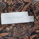 Zimmermann  Brown and Cream Long Sleeve Midi Dress Size 0 Photo 9