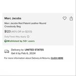 Marc Jacobs NWT  Mini 4" Red Patent Leather Crossbody Round Circle Canteen Bag Photo 13