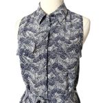 Equipment  Tegan Print Silk Shirt Midi Dress in Blue Size Small Photo 2