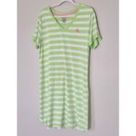 Ralph Lauren Lauren  Sleep Shirt XL Green White Striped V Neck Short Sleeve Photo 3