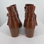 Style & Co Catrionaa Brown Faux Leather Dress Ankle Booties size 8 Tassel Zip Up Photo 5