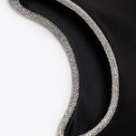 ZARA bodycon dress cut out midi rhinestone fitted party coctail gala Photo 5