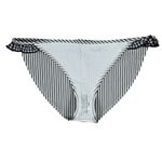 Aerie  Bikini Bottoms Black White Stripe Ruffle Gingham Size M Photo 2