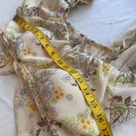 Madden NYC crop top blouse long sleeve square neck ties in back padded Sz large Photo 5