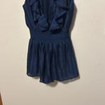 Finders Keepers  Navy Ruffle Soraya ROMPER‎ Size 4 Photo 3