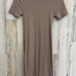 Double Zero * Women's Ribbed T-Shirt Dress Size Medium Casual Chic Taupe Summer Photo 0