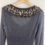 LOVE SEX MONEY Vintage Y2K Dark Brown Butterfly Coin Embellished Mohair Sweater Size M Photo 7