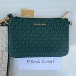 Michael Kors Racing Green Multi Crossbody Triple Pouch Jet Set Item Medium Bag Photo 1