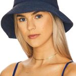 florabella Dylan Bucket Hat in Mdinight Navy One Size New Womens Bucket Sun Blue Photo 0