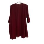 NWT Ember‎ Kimono Duster Cardigan Bell Sleeve Lace Trim Burgundy XL Red Photo 6