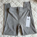 Alo Yoga NWT Alo Blissful Yoga Ribbed High-Waisted Leggings Grey Photo 0