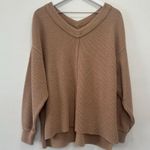 Aerie  Wonder Texture Oversized V-Neck Knit Pullover Sweater Size Medium Photo 1