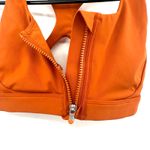 Athleta Size Small Front Zip Closure Sports Bra Orange Racer Back with Keyhole Photo 1