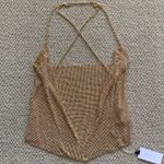 ASTR NEW The Label Mika Top Halter Cowl Neck Rainbow Metallic Open Back XL NWT Photo 7