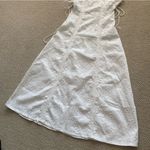 Elegant White Lace Midi Dress Adjustable Tie Straps Women’s Size Medium Like New Photo 2