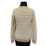 Gap Vintage Y2K  Striped Knit Sweater Beige White Long Sleeve Crewneck Women's S Photo 1