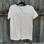 Gap  tan striped v-neck T-shirt Medium Tall Photo 3