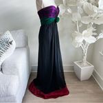 Oscar de la Renta Vintage Multicolor Velvet And Silk Strapless Maxi Gown Photo 4