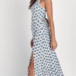 Lulus NWT  Flirty Fave Ivory Floral Print Tie-Back Midi Dress Bohemian Summer L Photo 0