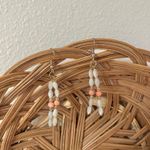 Vintage White Pink Dangle Pearlescent Earrings “Arwenne” Pastel Feminine Soft Jewelry Photo 4