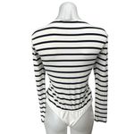 Revolve Lovers + Friends White Black Striped Long Sleeve Romper Bodysuit Top M Photo 1