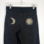 Time And Tru Time Tru Sz 4 Jeans Black Straight Hand Painted Gold Lunar Sun Witch Grunge 1602 Photo 8
