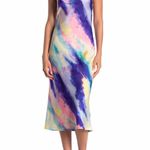 NWOT KENEDIK X Nordstrom Cowl Neck Tie Dye Midi Slip Dress Blue Size XL Photo 3