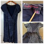 Fresh Produce  Women's Blue Animal Print Wrap Dress‎ Size L Short Sleeve Made USA Photo 14