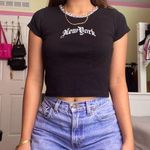 Brandy Melville Ashlyn baby tee New York cheetah print black Photo 0