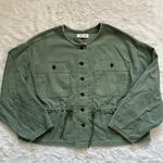 Madewell Claremont Drawstring Jacket Button Up Military Workwear Palm Tree XL Photo 2
