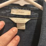 Christopher & Banks Women's Stretch Denim Blue Jean Jacket Snap Buttons Large Photo 4