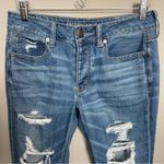 American Eagle  Tomgirl jeans heavily distressed button fly Photo 3