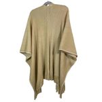 Vince Camuto  Womens Beige Tasseled Poncho One‎ Size Photo 6