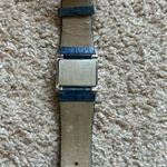 Anne Klein  women’s vintage blue/silver‎ genuine leather crystal bracelet watch Photo 4