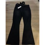 NEW High Waisted Bell Bottom Jean Denim Wide Leg Belted XL Long Black Photo 5