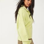 Free People Lime Green V-Neck Sweater Photo 1
