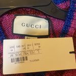 Gucci  Top Lame Cable & Rib Stitch Striped V-Neck Fucsia Sweater size S Photo 2