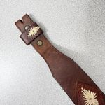 REI Beaded Leather Belt 30 Brown Colorful Stitched Western Southwest *No Buckle Photo 7